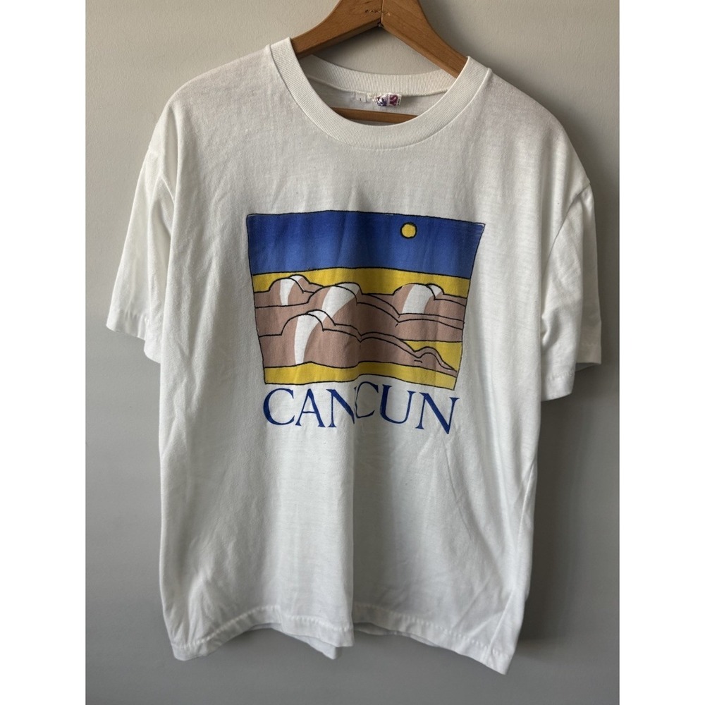 Vintage 80s‎ 90s Cancun Tshirt Single Stitch Bums Booty Tanlines Funny Large